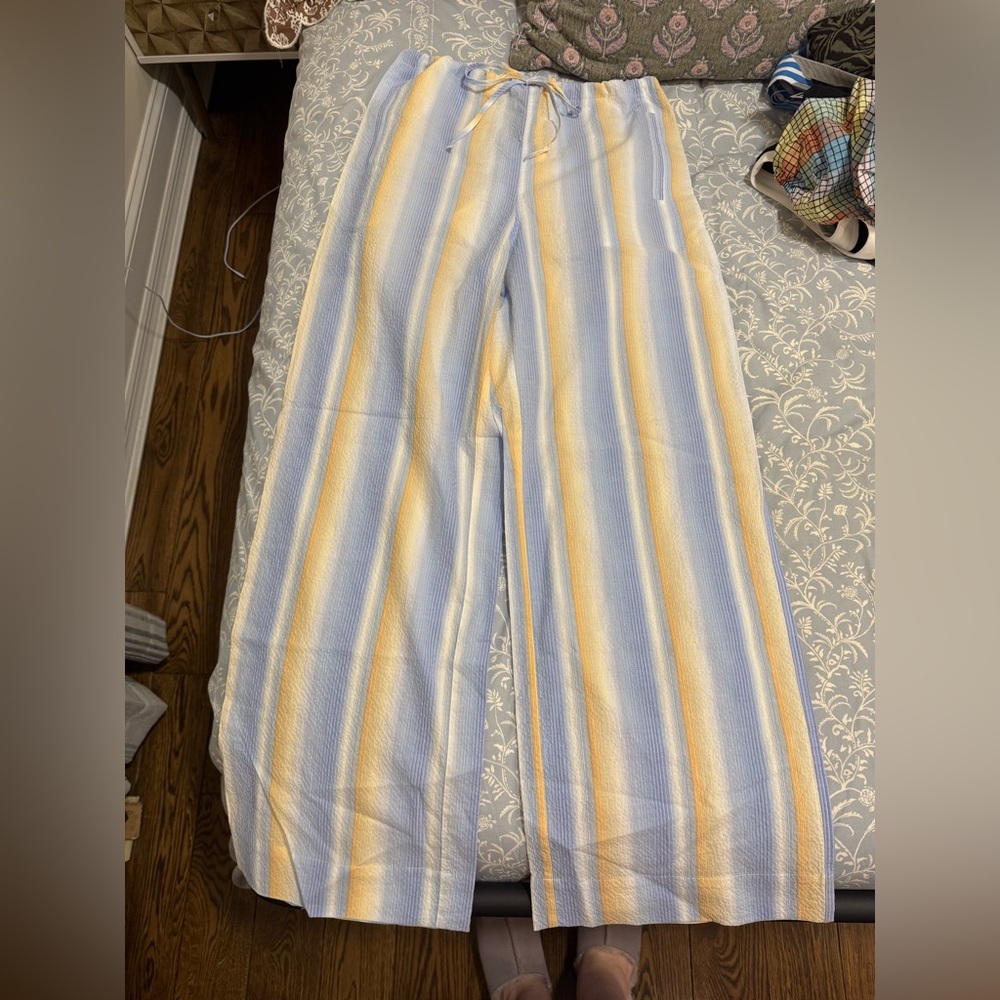 GANNI striped drawstring pants NWT